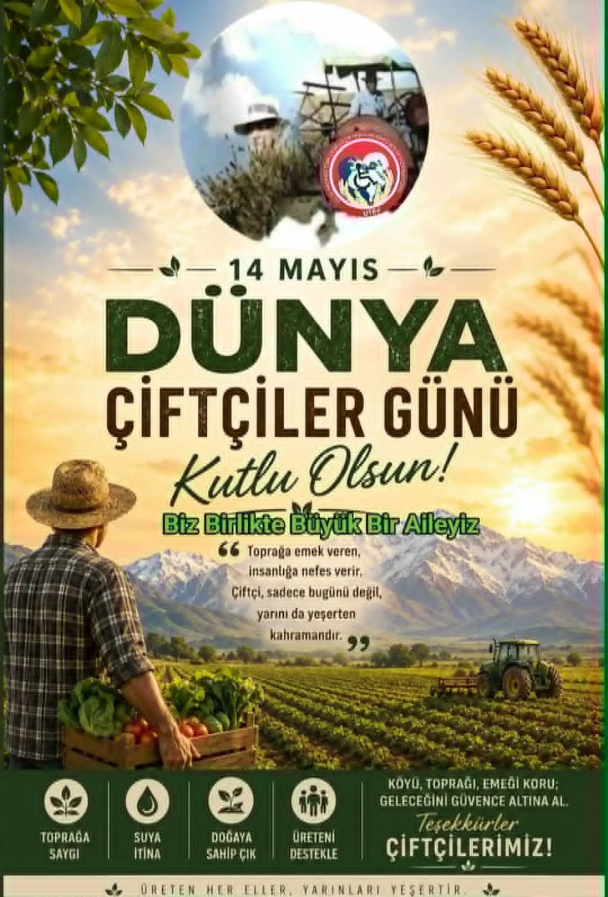 14 Mayıs D&uuml;nya &Ccedil;ift&ccedil;iler G&uuml;n&uuml; kutlu olsun.
