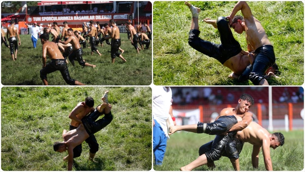 664. Tarihi Kırkpınar Yağlı Güreşleri'nde ikinci gün müsabakaları başladı