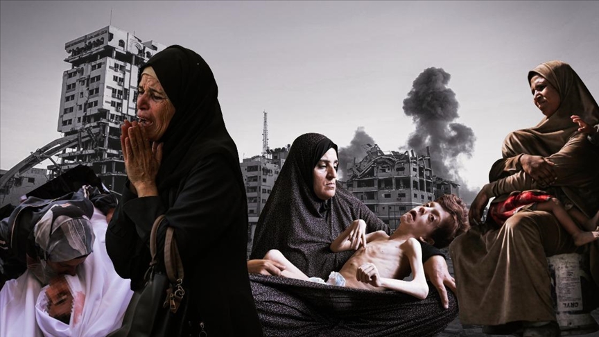 Gazzeli kadınlar zorunlu göç açlığa maruz ve düşük yapmarak ağır bedeller ödedi...