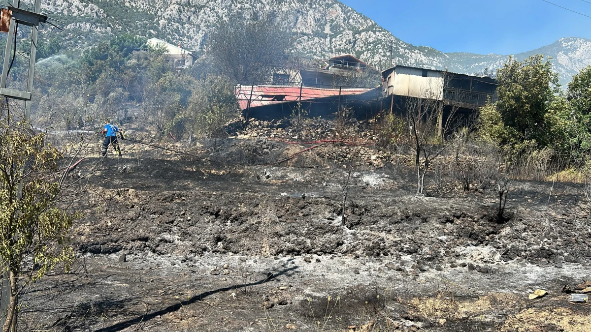 Akseki'de evde başlayan yangın ormana sı&ccedil;radı, facia son anda &ouml;nlendi