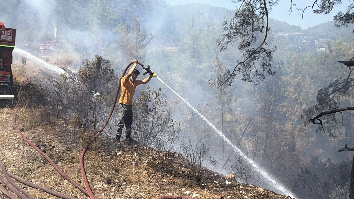 Alanya'da korkutan orman yangını! Alevler b&uuml;y&uuml;meden kontrol altına alındı