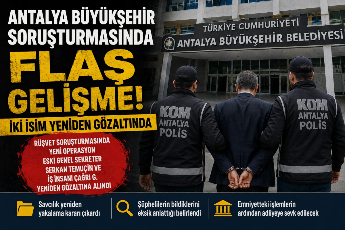 Antalya B&uuml;y&uuml;kşehir soruşturmasında flaş gelişme: İki isim g&ouml;zaltında