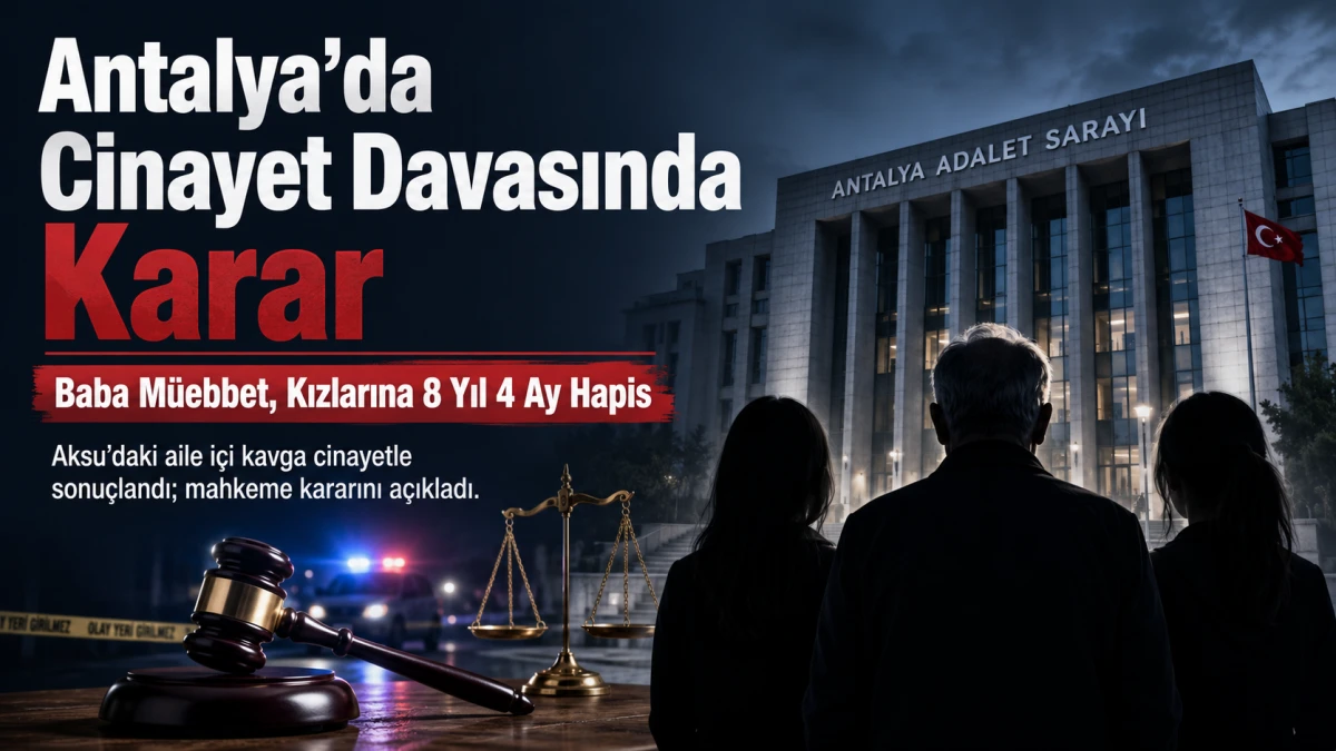 Antalya&rsquo;da Cinayet Davasında Karar: Baba M&uuml;ebbet, Kızlarına 8 Yıl 4 Ay Hapis
