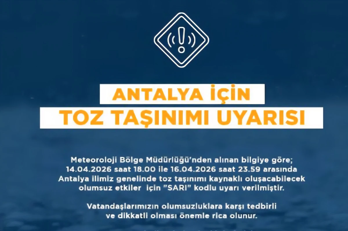 Antalya&rsquo;da Tozlu G&uuml;nler Alarmı: Sarı Kodlu Uyarı Verildi!