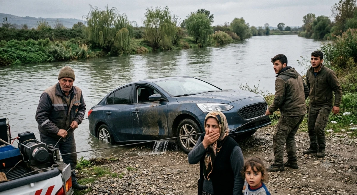 Film gibi ka&ccedil;ış! Otomobilini dereye bırakıp &ouml;ld&uuml; s&uuml;s&uuml; verdi
