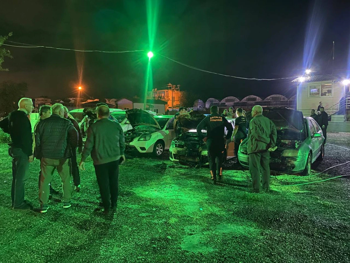 Galeriyi hedef aldı, altı otomobili benzin d&ouml;kerek ateşe verdi