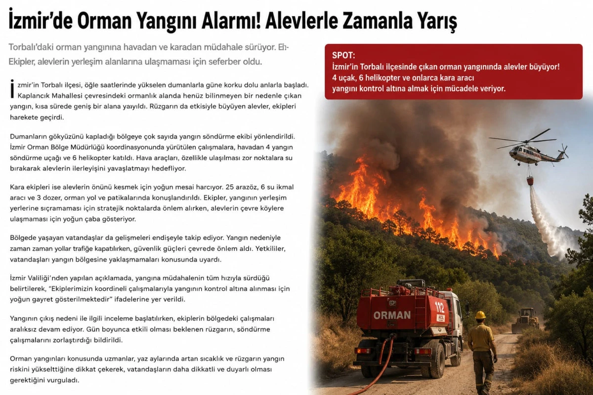 İzmir&rsquo;de orman yangını alarmı! Alevlere havadan yoğun m&uuml;dahale