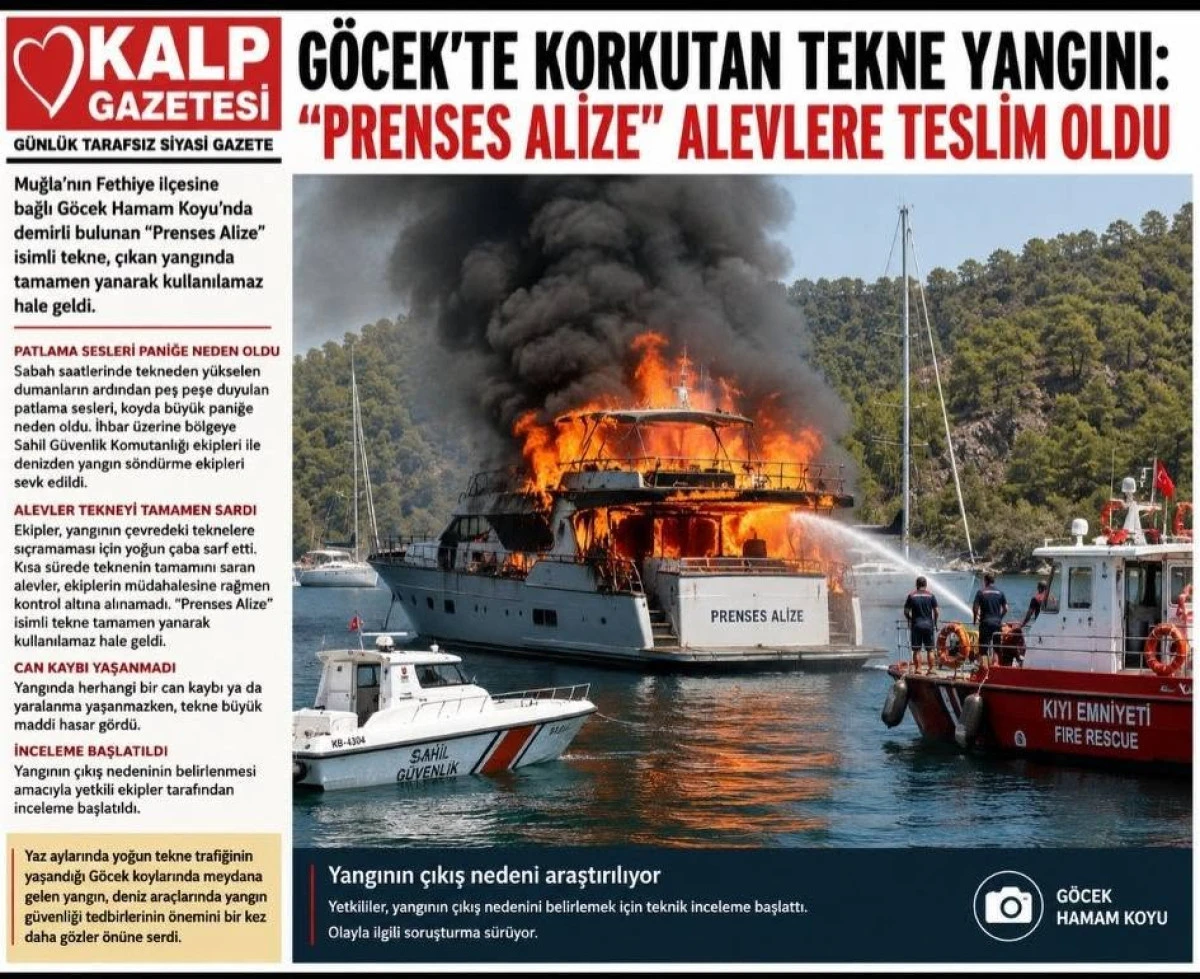 Korkutan Tekne Yangını: "Prenses Alize" Alevlere Teslim Oldu