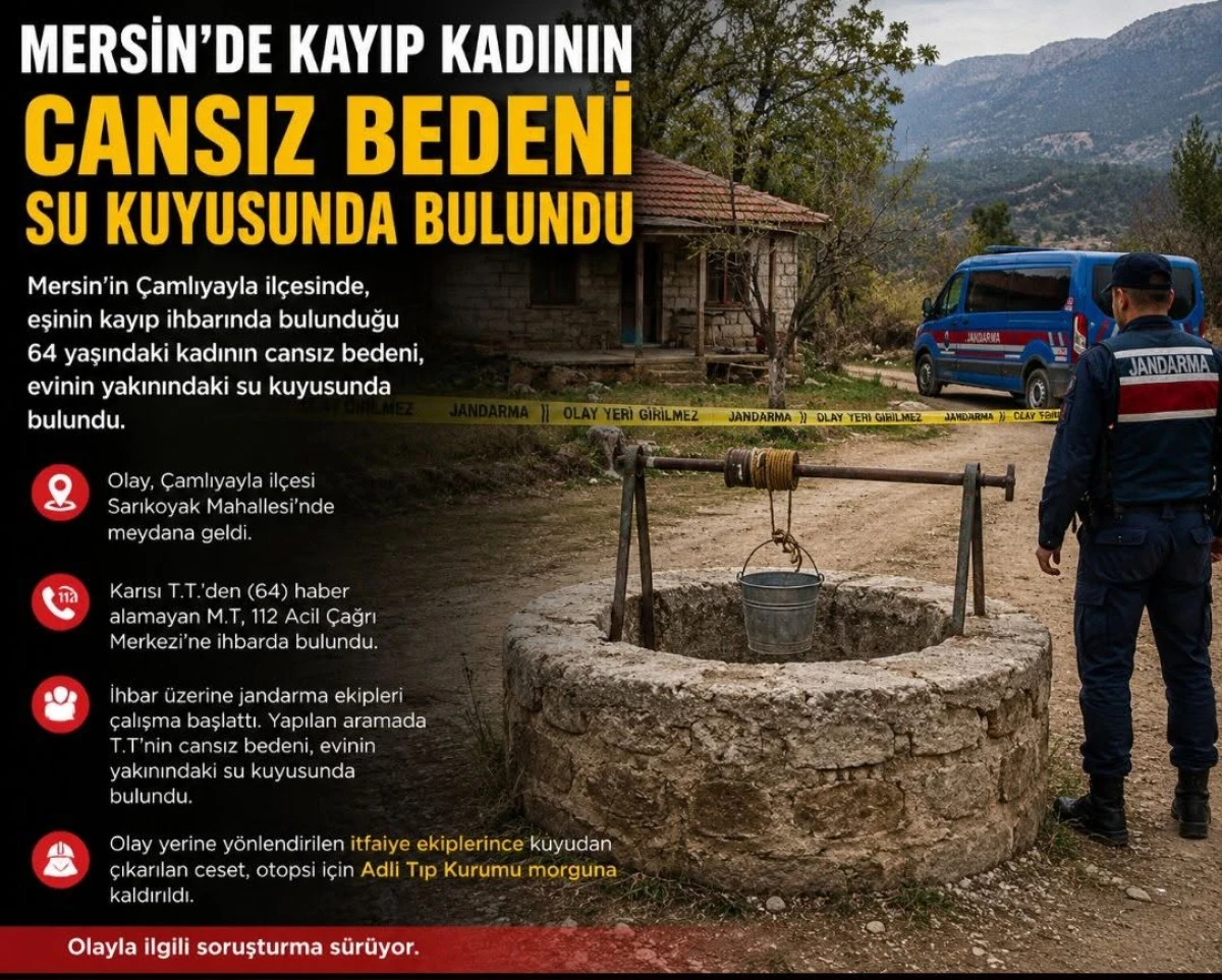 Mersin'de Kadının Cansız Bedeni Su Kuyusunda Bulundu