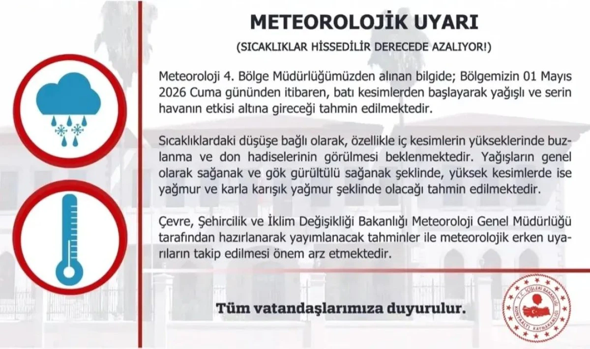 Meteoroloji&rsquo;den Uyarı: Sıcaklıklar D&uuml;ş&uuml;yor, Don ve Buzlanmaya Dikkat!