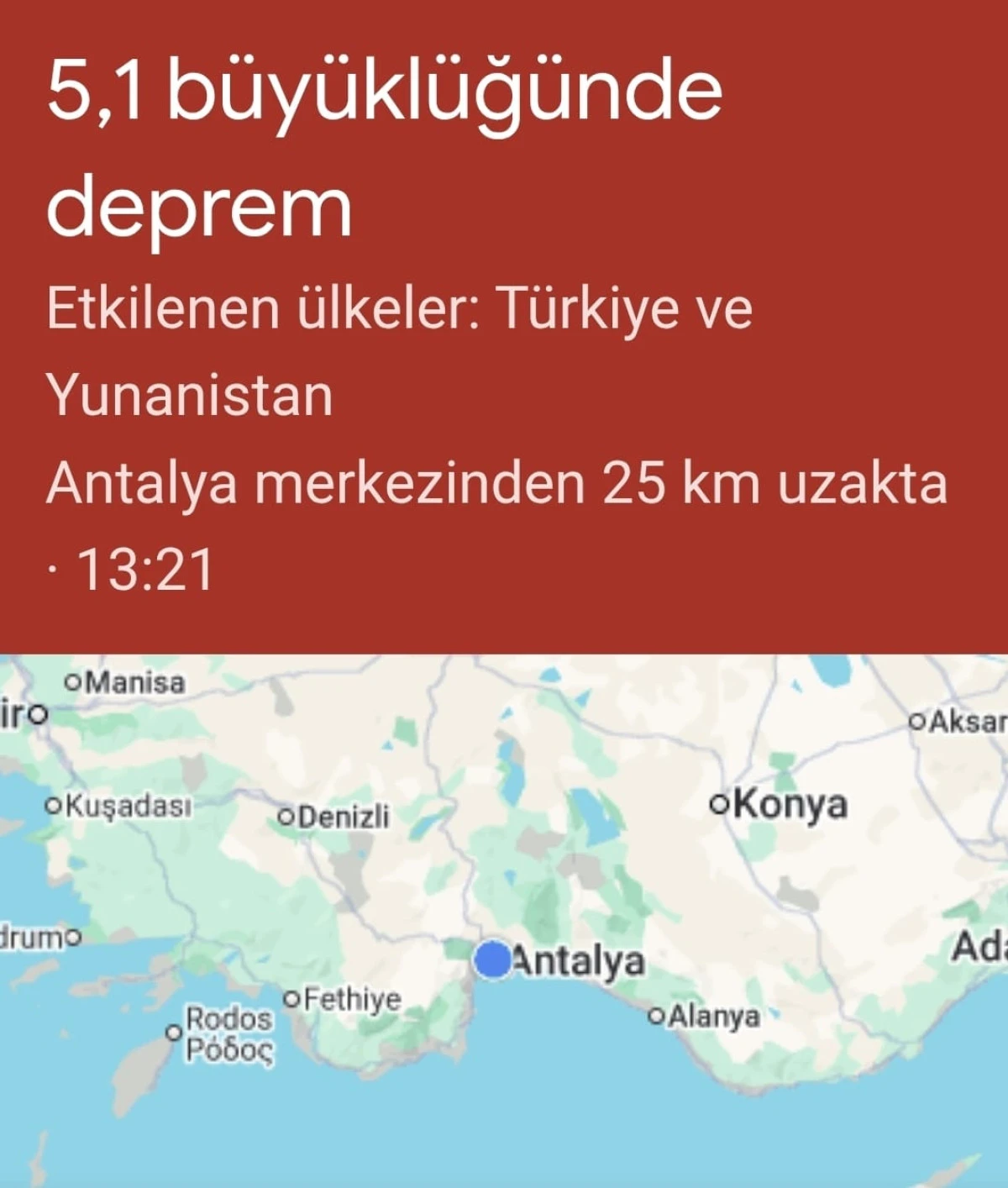 Son dakika Antalya'da 5 büyüklüğünde deprem!!!