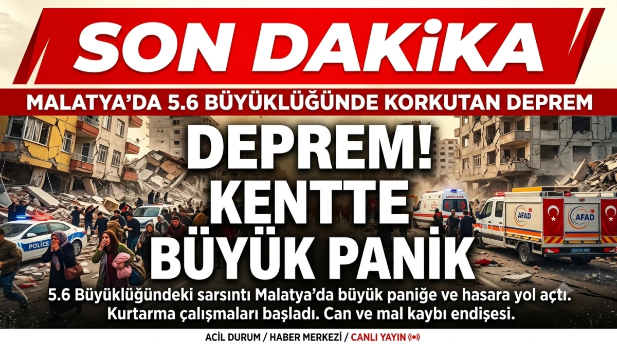 Son dakika:Malatya&rsquo;da 5.6 B&uuml;y&uuml;kl&uuml;ğ&uuml;nde Deprem! Kentte B&uuml;y&uuml;k Panik