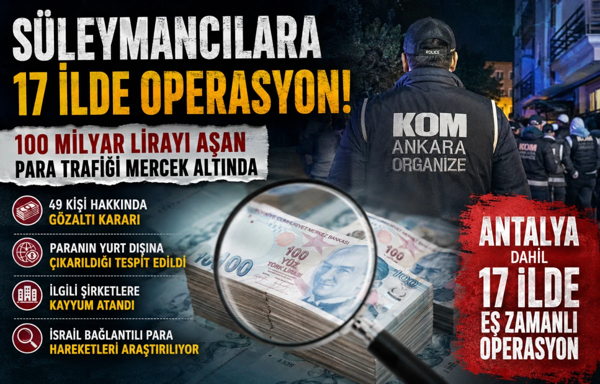 S&uuml;leymancılara 17 ilde operasyon: 100 milyarlık para trafiği