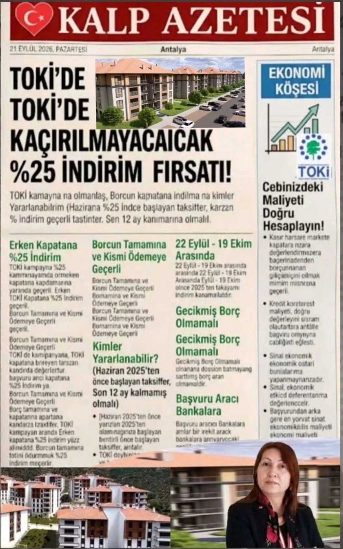 TOKİ&rsquo;DE %25 İNDİRİM FIRSATI
