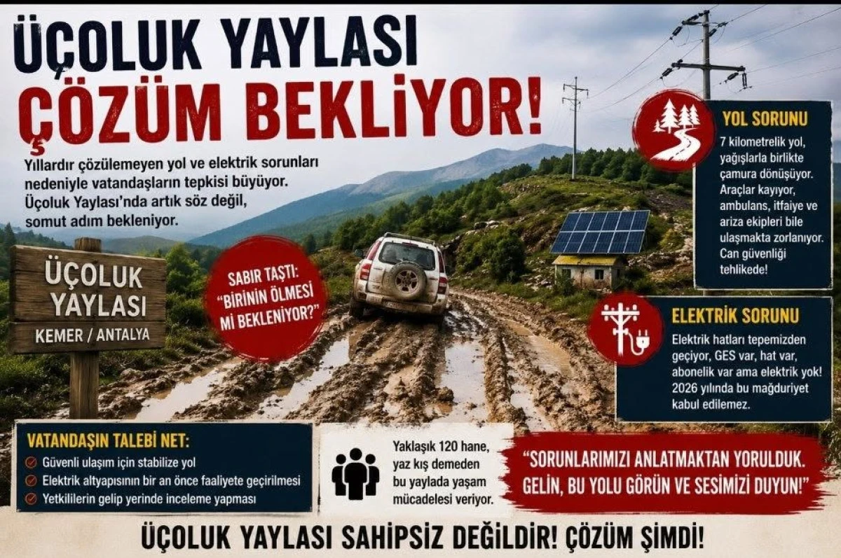 &Uuml;&Ccedil;OLUK YAYLASI &Ccedil;&Ouml;Z&Uuml;M BEKLİYOR