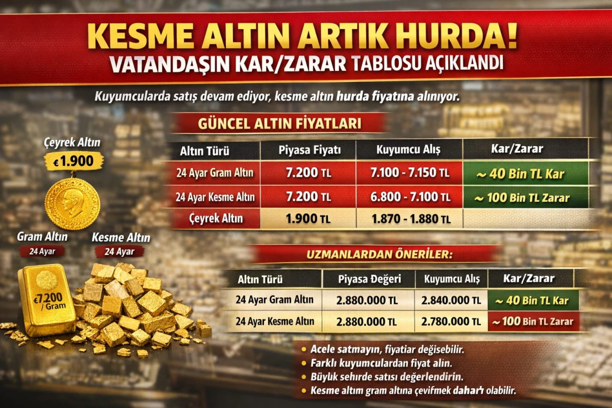 Zarar etmesin denilen: Kesme Altınlar Artık Hurda Durumunda