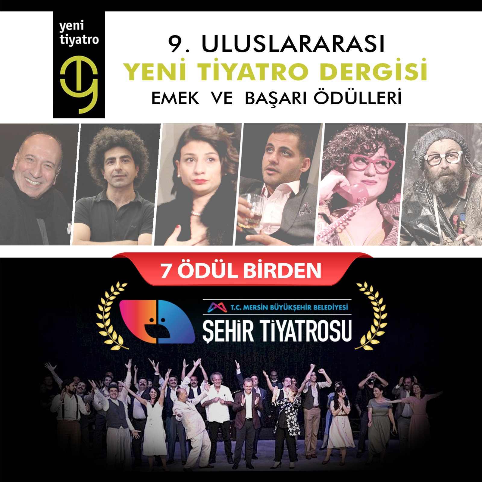 MERSİN BÜYÜKŞEHİR BELEDİYESİ ŞEHİR TİYATROSU’NA BİRÇOK DALDA ÖDÜL