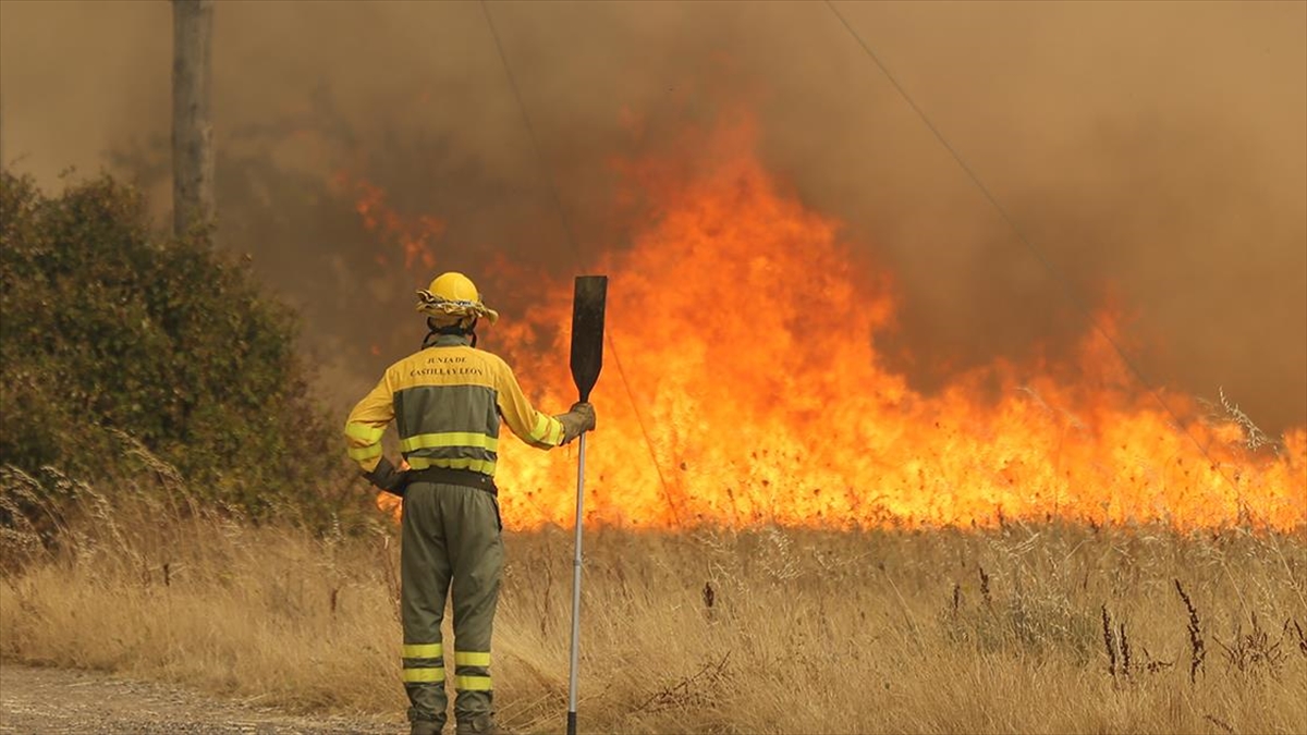 İspanya’da orman yangınlarıyla mücadele eden kişi alevlerden sağ çıktı
