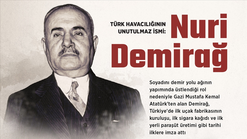 Türk havacılığının unutulmaz isimlerinden Nuri Demirağ, vefatının 64’cı yıl dönümünde anılıyor.
