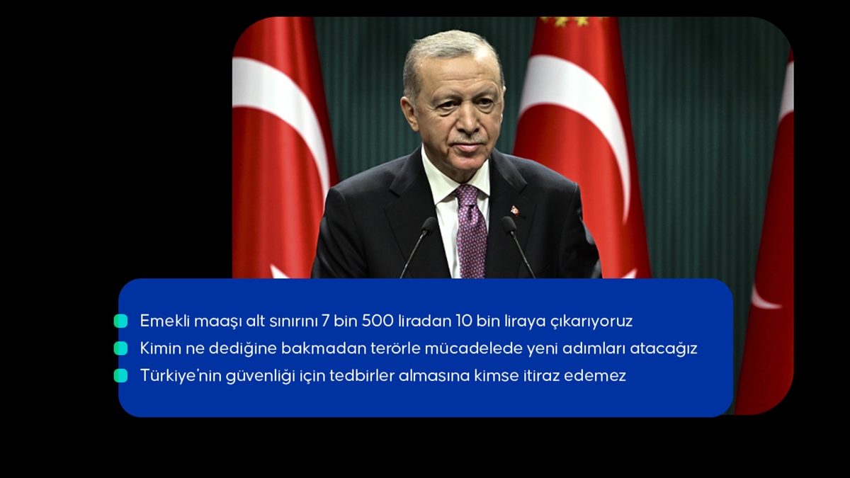 Cumhurbaşkanı Erdoğan: SSK ve Bağ-Kur emeklisi aylıklarına ilave yüzde 5 ek artış yapacağız