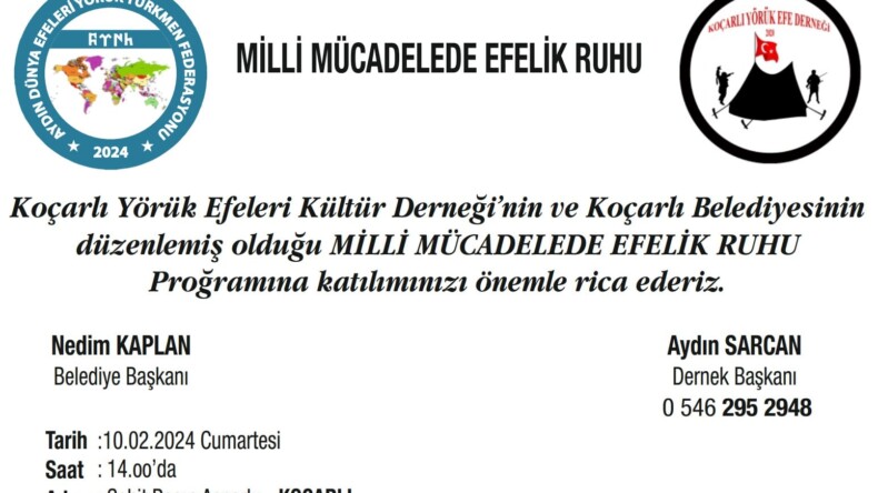 MİLLİ MÜCADELEDE EFELİK RUHU etkinliğine