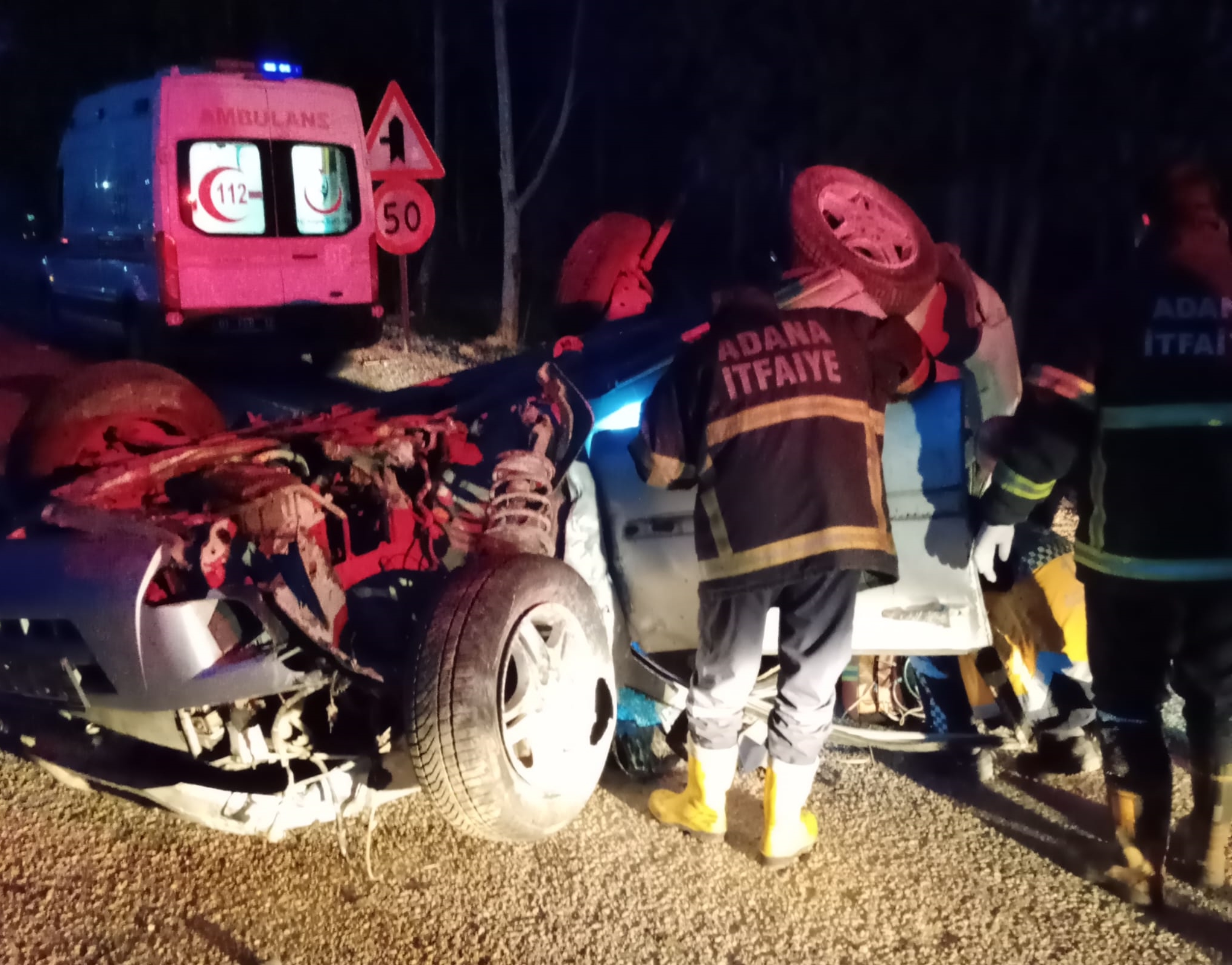 Adana’da devrilen cipin sürücüsü öldü