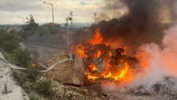 Adana-Pozantı Otoyolu’nda devrilen tırda yangın çıktı
