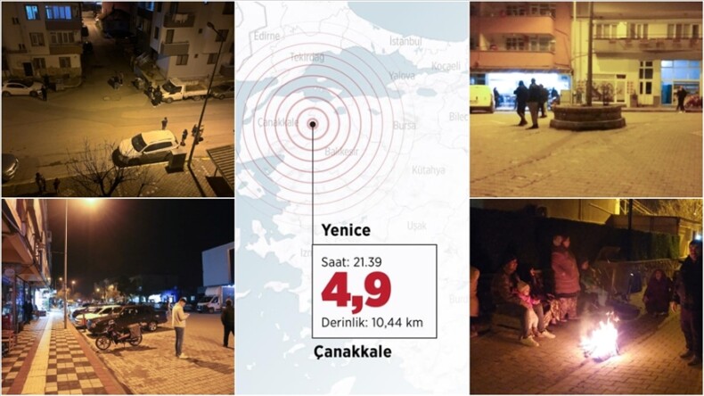 Çanakkale’de 4,9 büyüklüğünde deprem