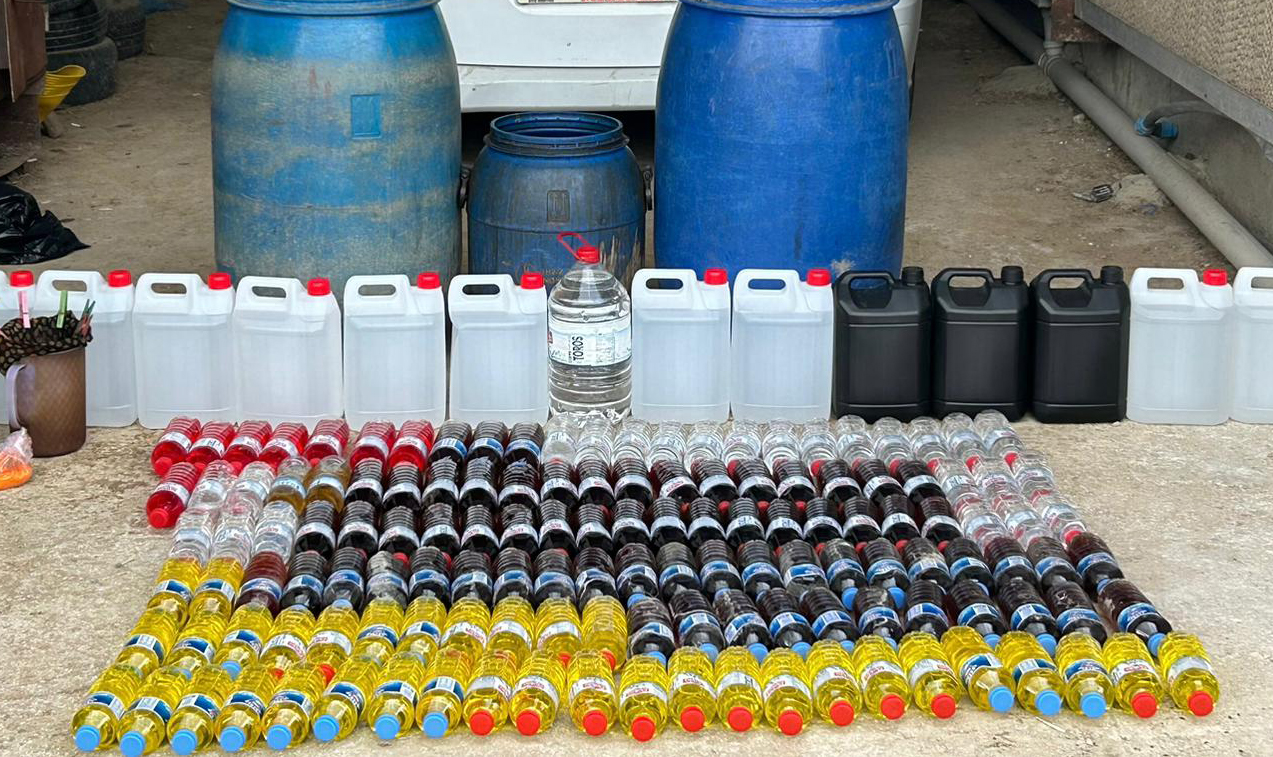 Adana’da 200 litre sahte içki ele geçirildi