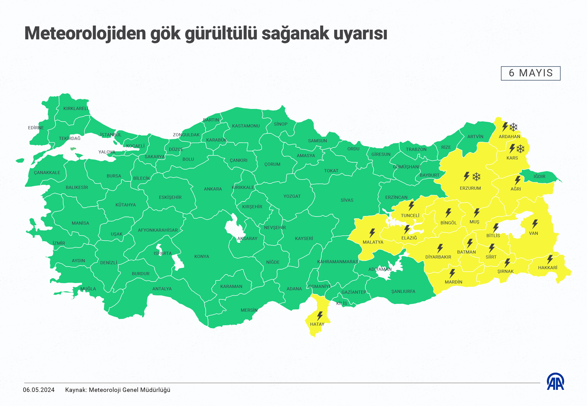 Yurdun doğu kesimlerinde ve Hatay’da kuvvetli sağanak bekleniyor