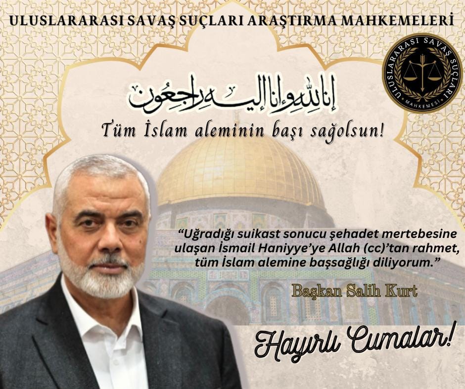 Suikasta uğrayan Hamas Siyasi Büro Başkanı Heniyye Katar’da defnedildi.