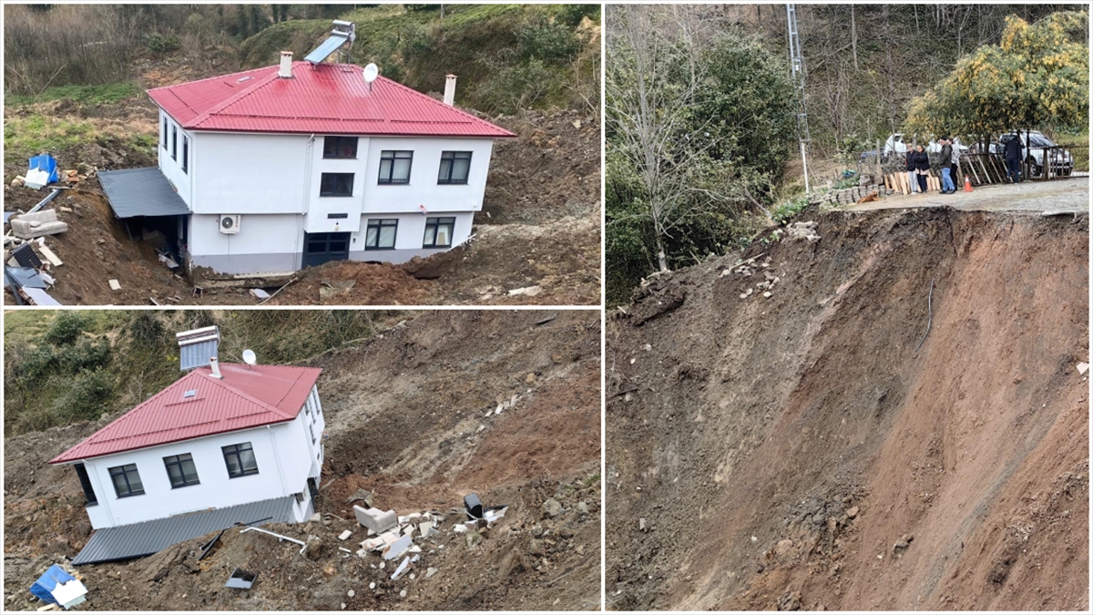Artvin’deki heyelenda görenleri şoke eden olay 2 katlı ev metrelerce sürüklendi